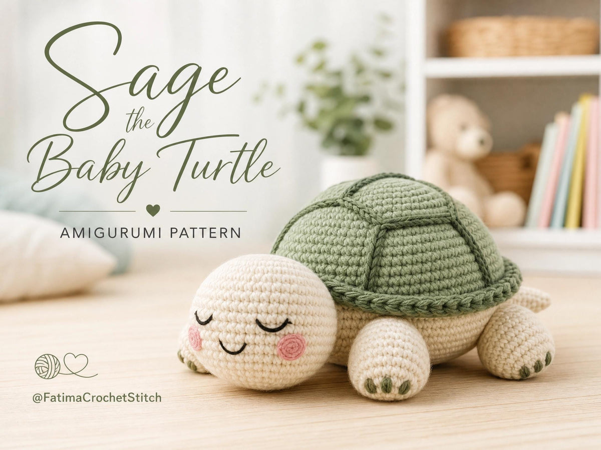 Sage Baby Turtle Amigurumi Crochet Pattern | Beginner Friendly Sea Turtle PDF