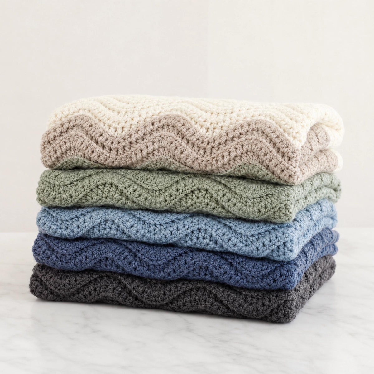 Textured Waves Throw Crochet Pattern PDF - Sampler Blanket - Intermediate Skill - Instant Digital Download
