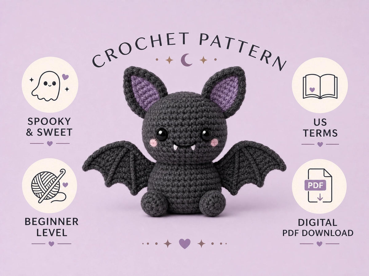 Bat Crochet Pattern | Amigurumi Bat PDF | Beginner Friendly | Halloween Decor | Instant Download , English Dutch