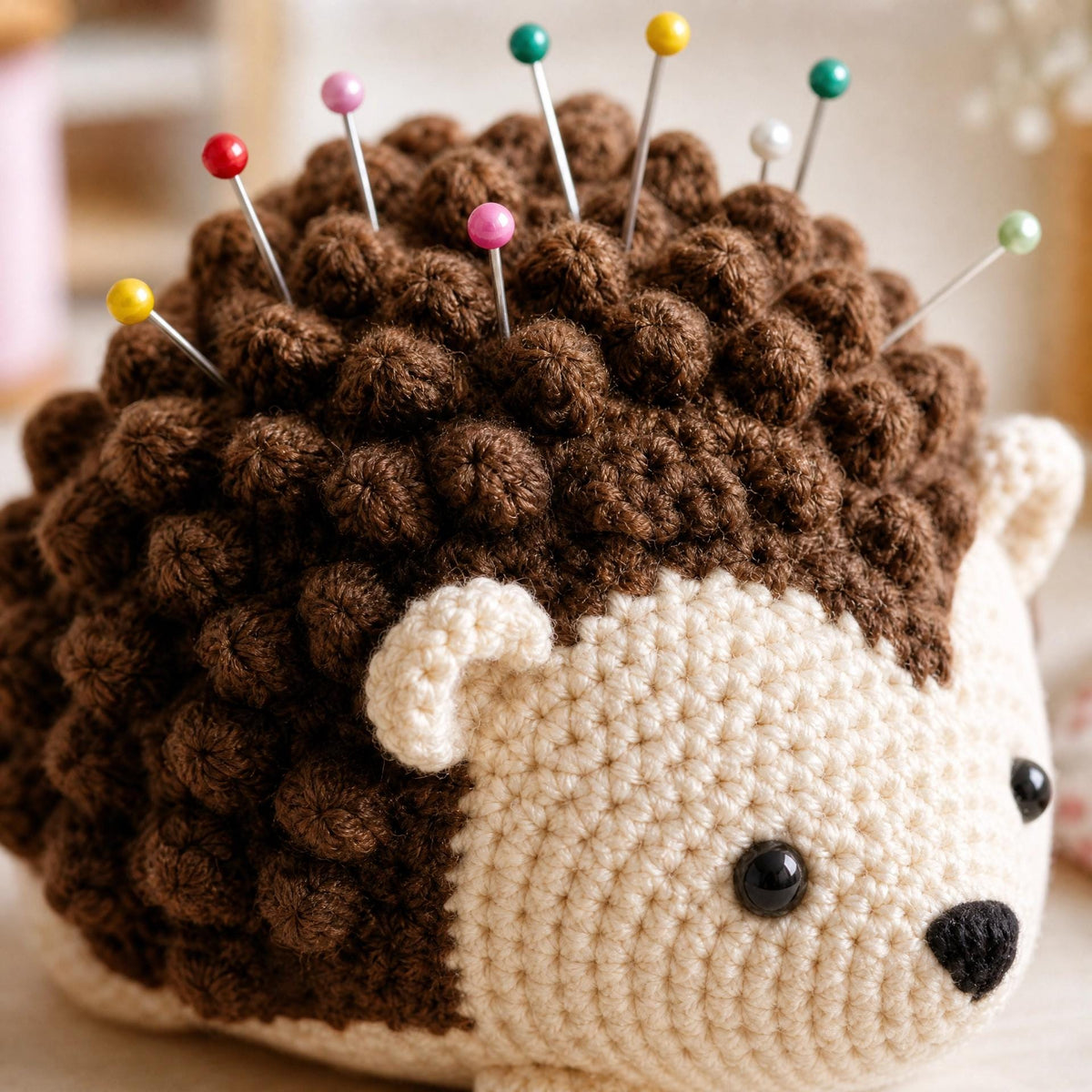 Hedgehog Pincushion Crochet Pattern | Beginner Photo Tutorial + Video (PDF Download)