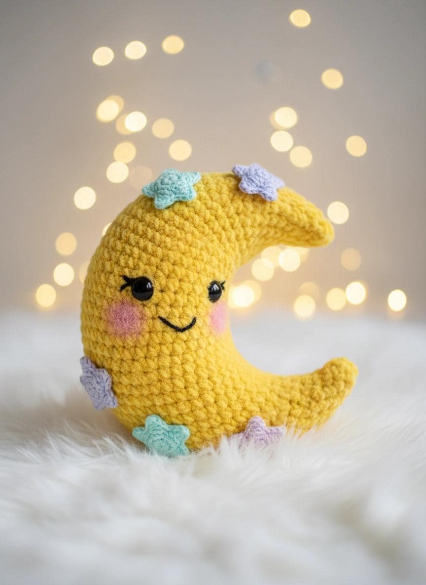 Amigurumi Moon Crochet Pattern | Beginner-Friendly Crescent Moon (PDF Download)