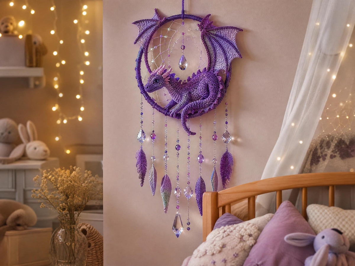 Dragon Dreamcatcher Amigurumi Crochet Pattern | Beginner-Friendly Whimsical Dragon | Digital Download PDF