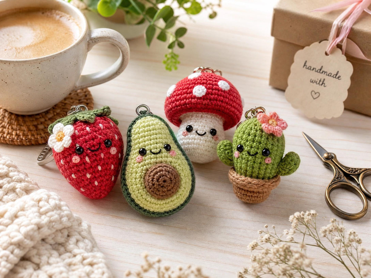 10-in-1 Mini Amigurumi Keychain Crochet Pattern Bundle | Beginner Friendly PDF Download