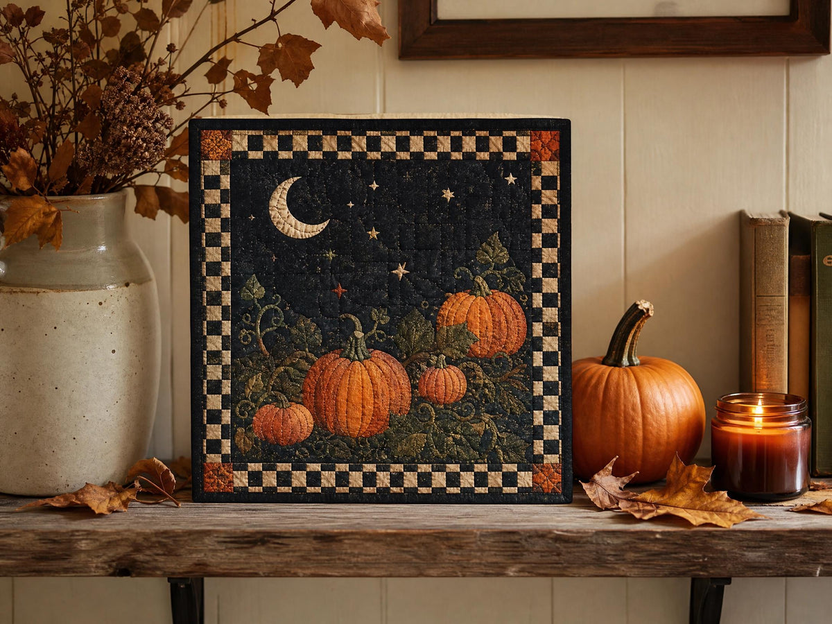 Midnight Pumpkin Patch Crochet Square Pattern | Beginner Friendly Fall Decor (PDF Download)