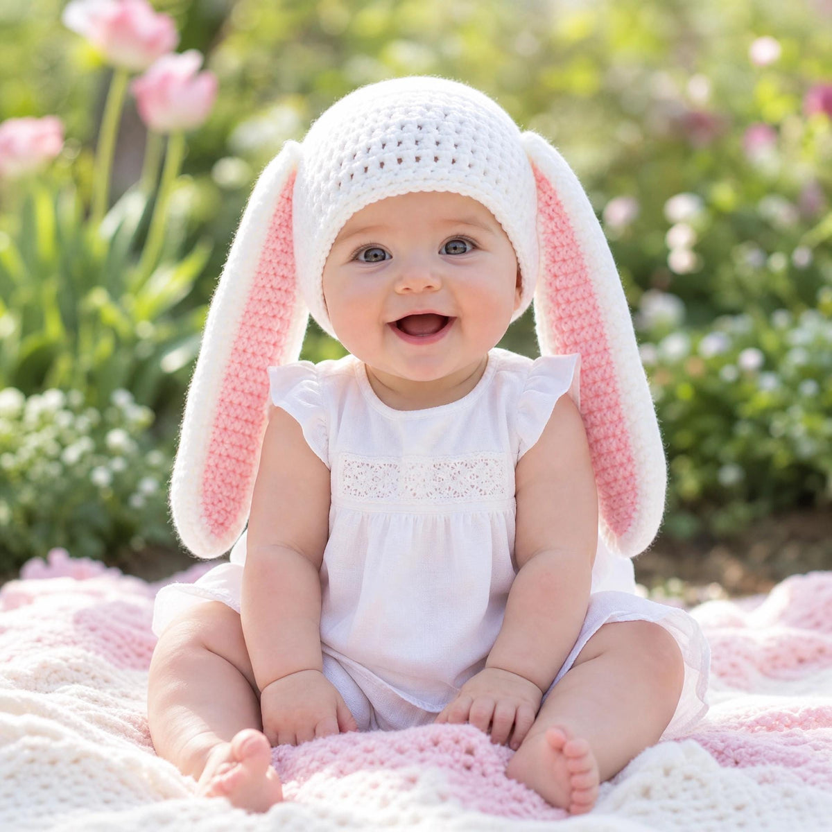 Floppy Bunny Ears Crochet Hat Pattern | Beginner Friendly Baby Photo Prop (PDF Download)