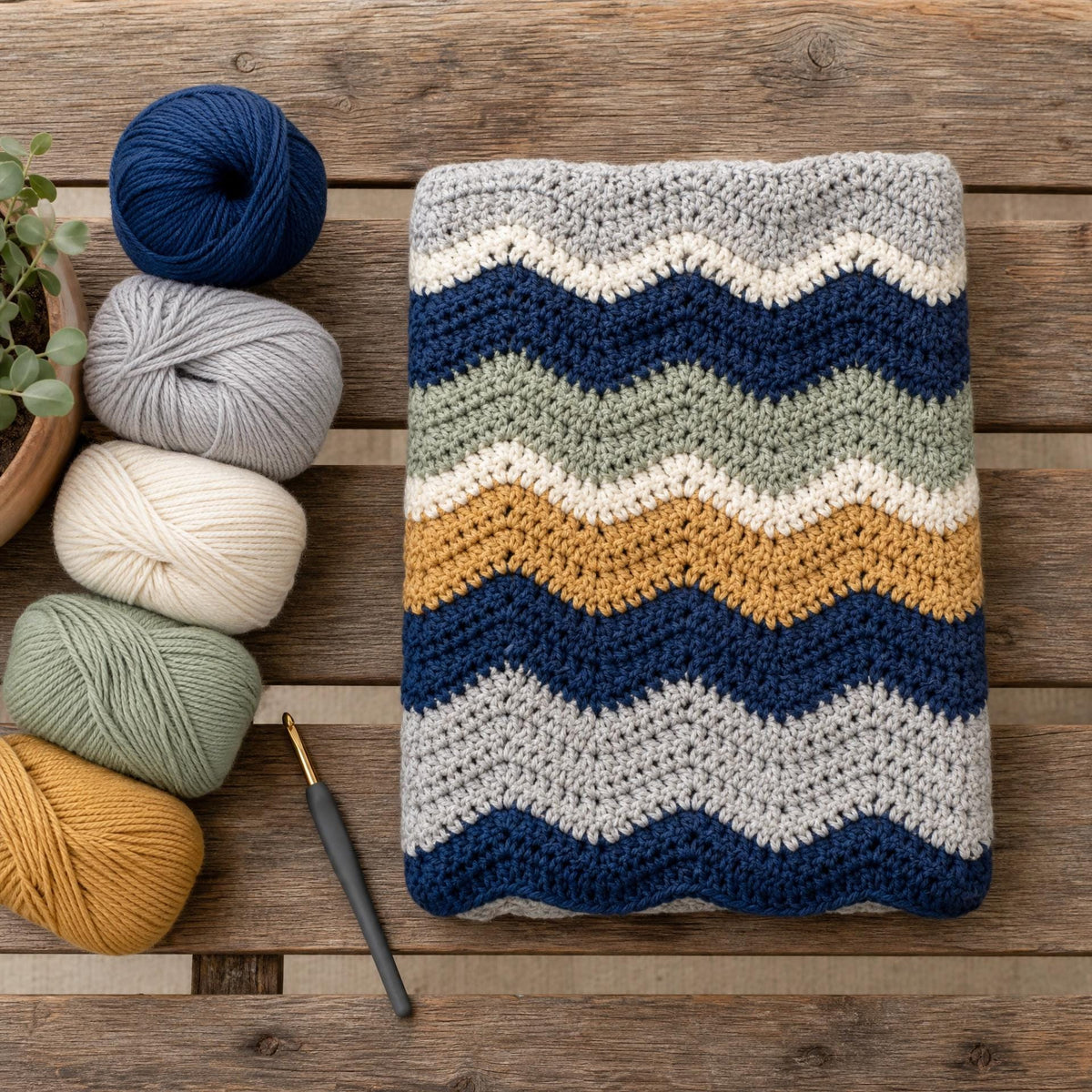 Textured Waves Throw Crochet Pattern PDF - Sampler Blanket - Intermediate Skill - Instant Digital Download