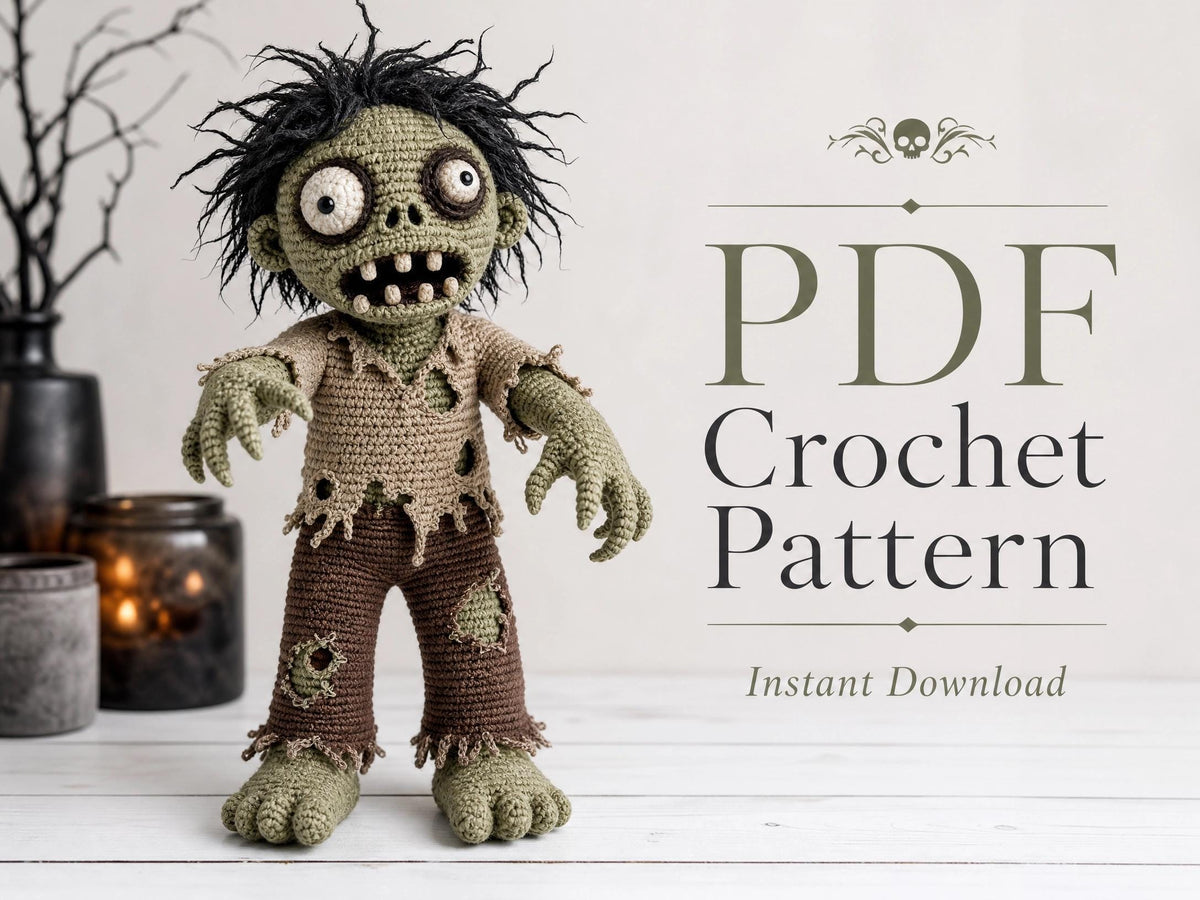 Rotwood Zombie Amigurumi Crochet Pattern, Advanced Halloween Doll PDF, Spooky Art Plushie (Digital Download)