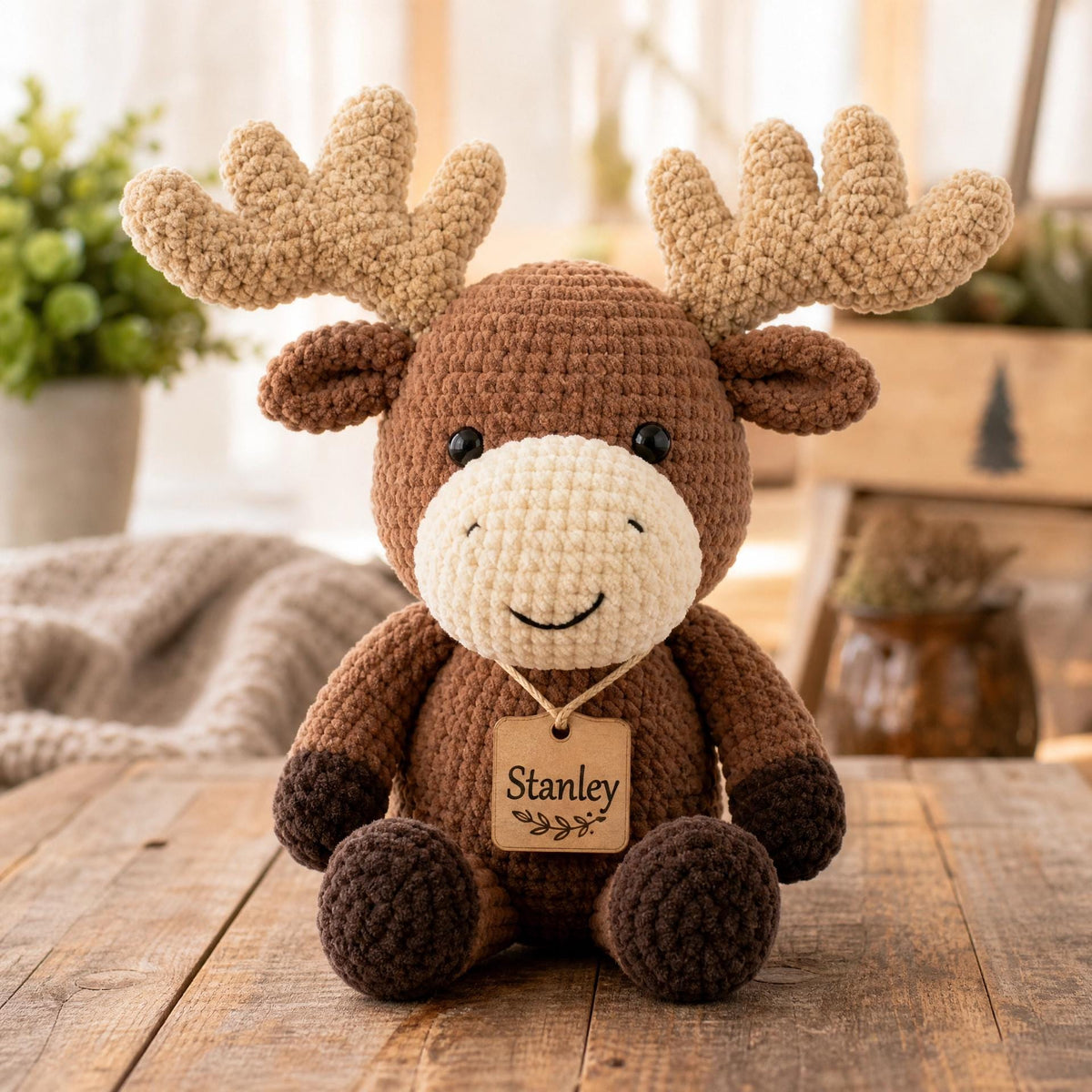 Crochet Moose Pattern PDF | Beginner Amigurumi Woodland Animal Tutorial (Instant Download)