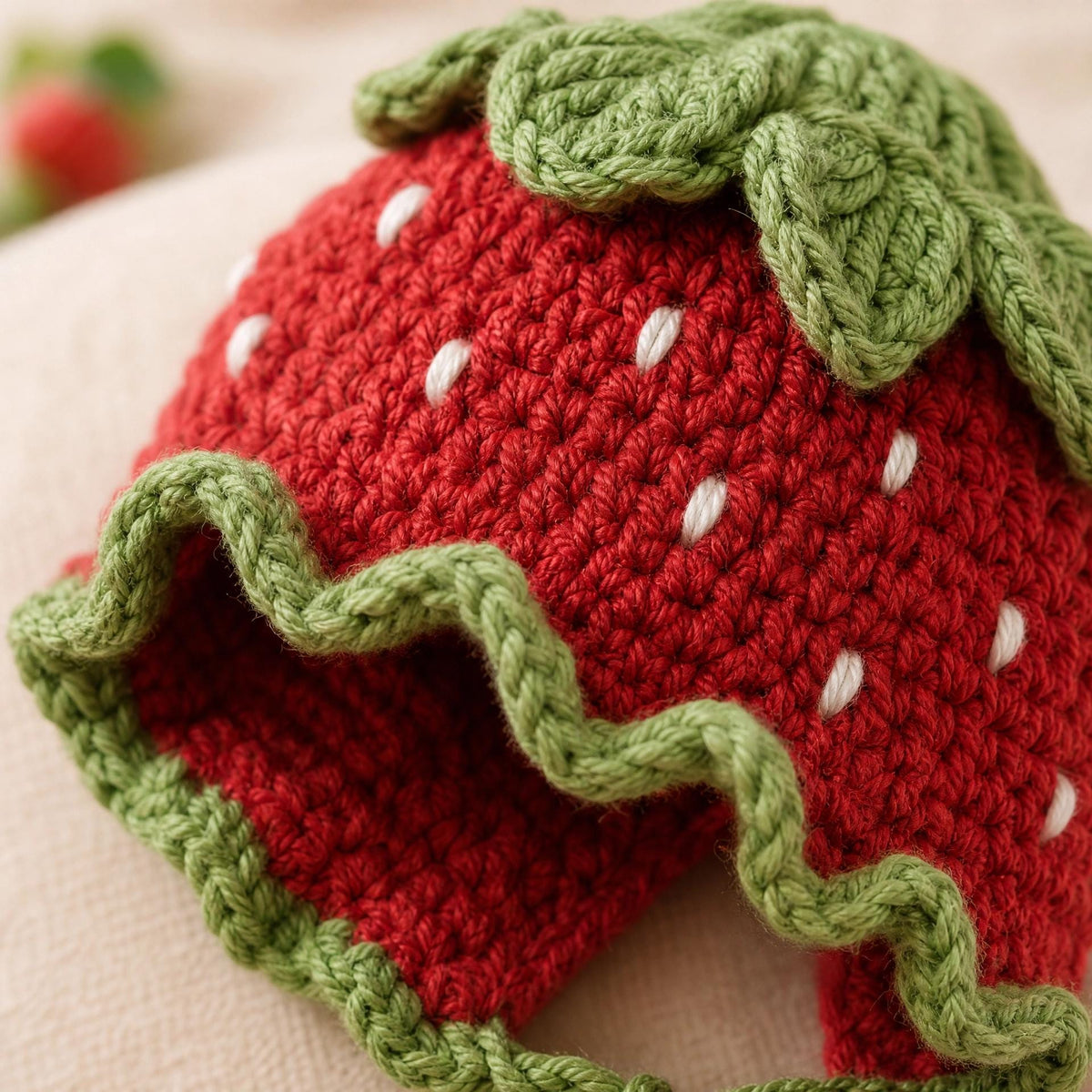 Strawberry Baby Crochet Set Pattern – Bonnet, Diaper Cover, Booties (Digital PDF)