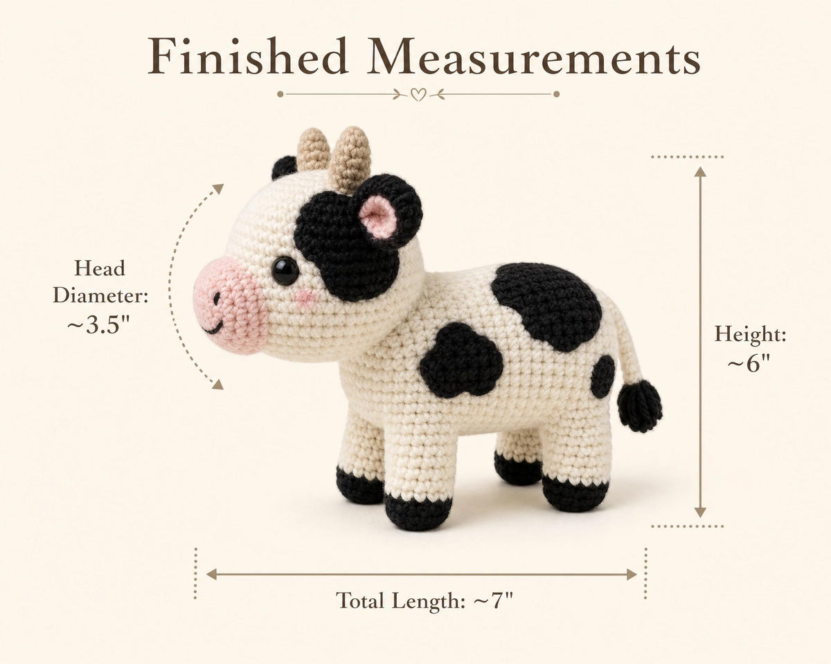 Daisy Amigurumi Cow Crochet Pattern | Beginner Friendly PDF (Instant Download)