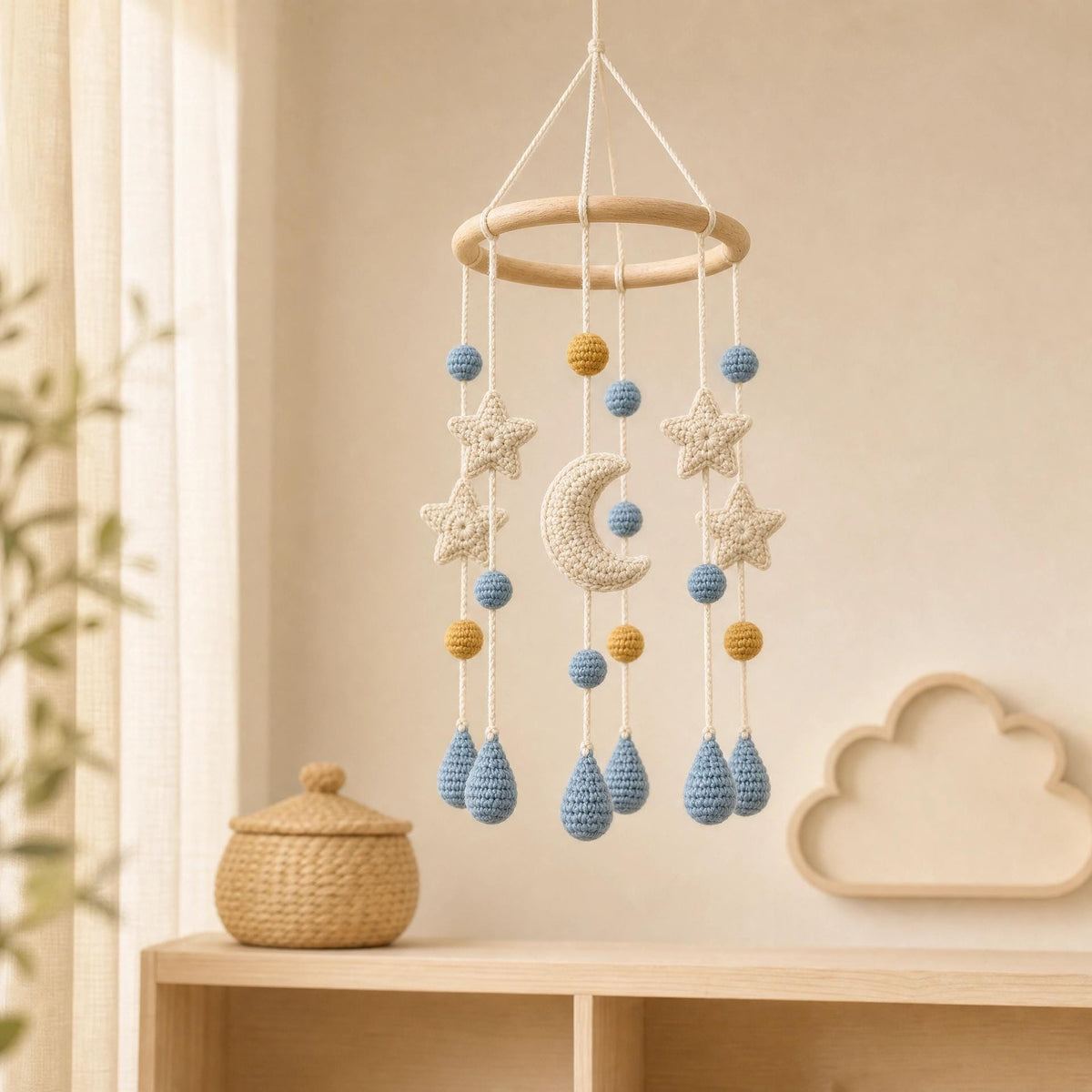 Stroller Chandelier Crochet Pattern, Beginner Celestial Nursery Decor PDF