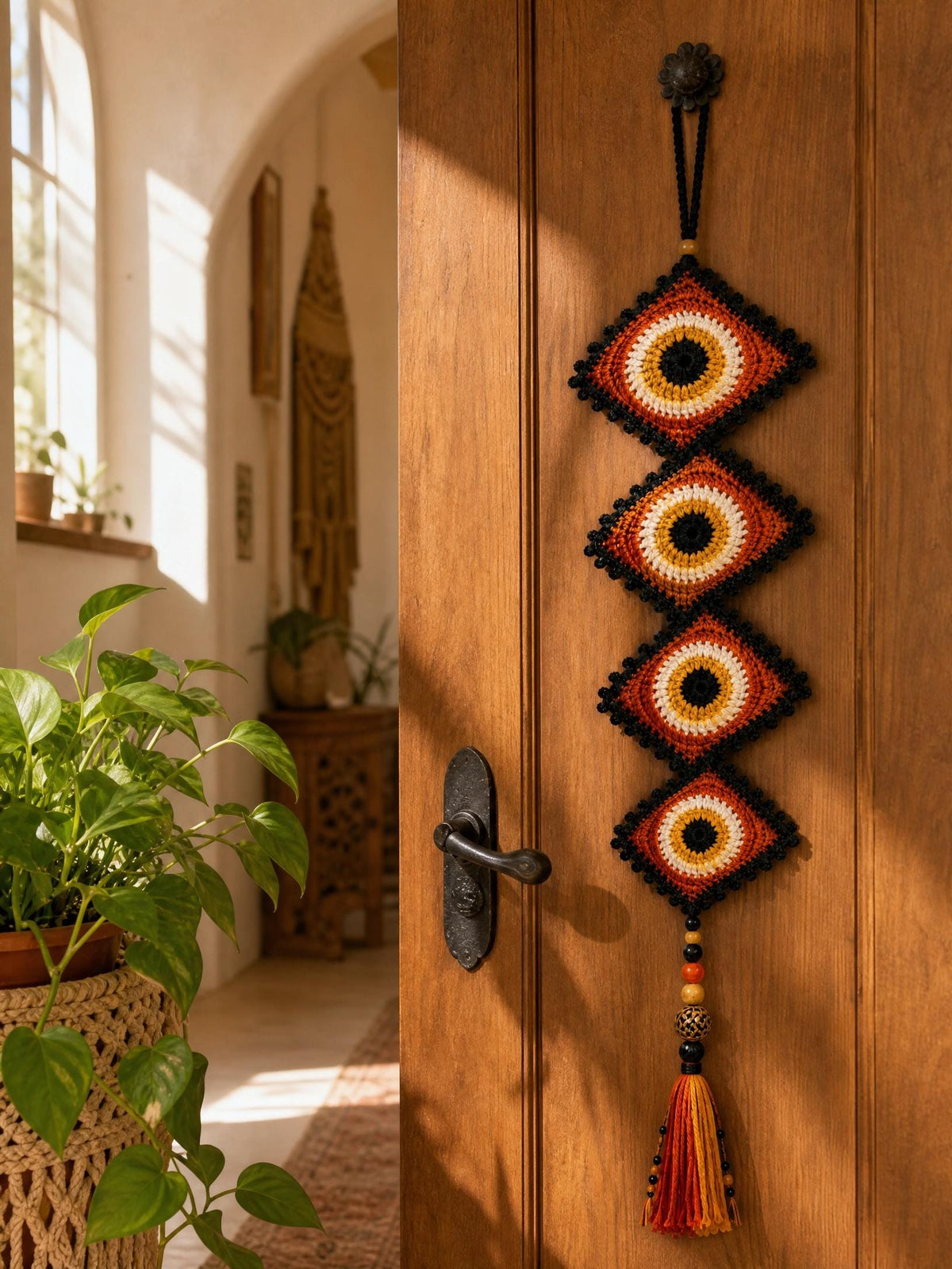 Crochet Spiral Eye Wall Hanging | Boho Evil Eye Decor (PDF Pattern)