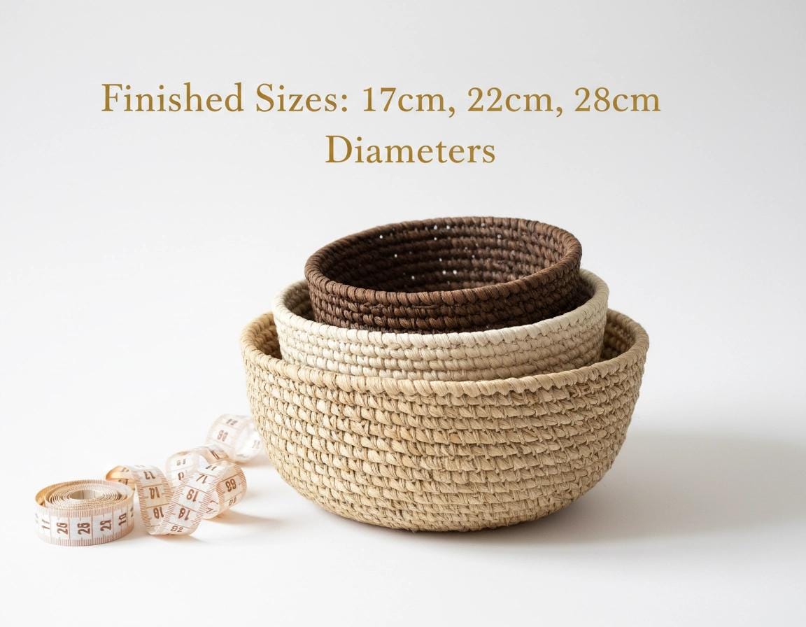 Nesting Nursery Baskets Crochet Pattern - Beginner PDF - Storage Bins - Instant Download