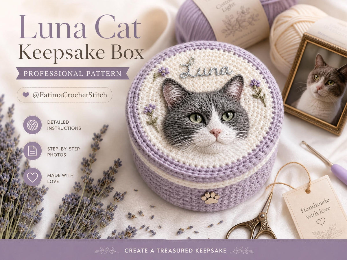 The Keepsake Cat Box Crochet Pattern PDF instant download