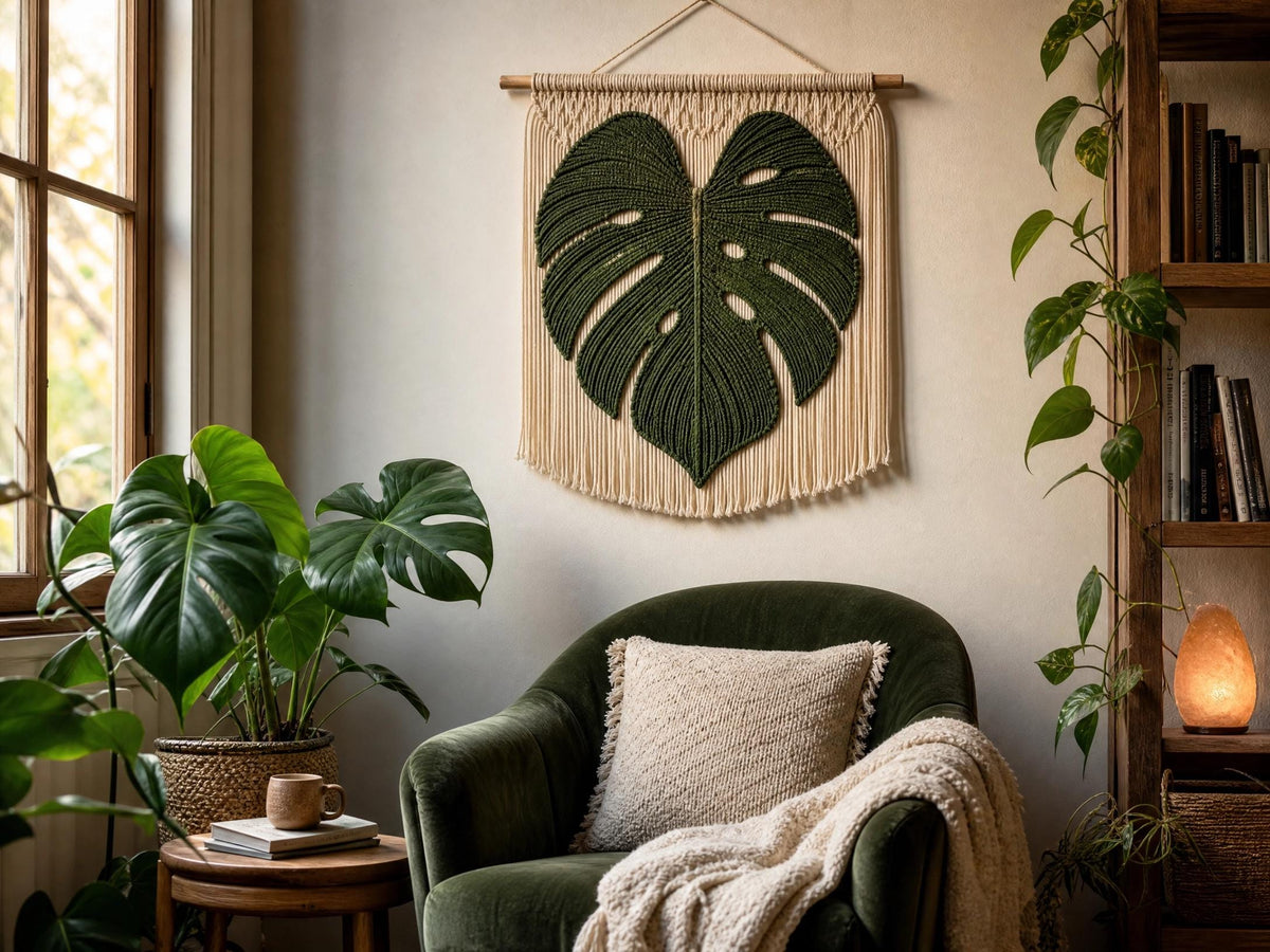 Monstera Leaf Crochet Pattern | Wall Hanging PDF | Beginner Friendly | Boho Decor | Instant Download + VIDEO