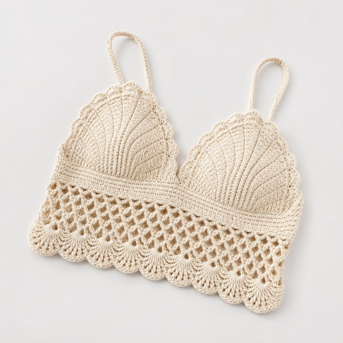 Boho Shell Crop Top Crochet Pattern PDF - Beginner Friendly Summer Festival Wear - Instant Download