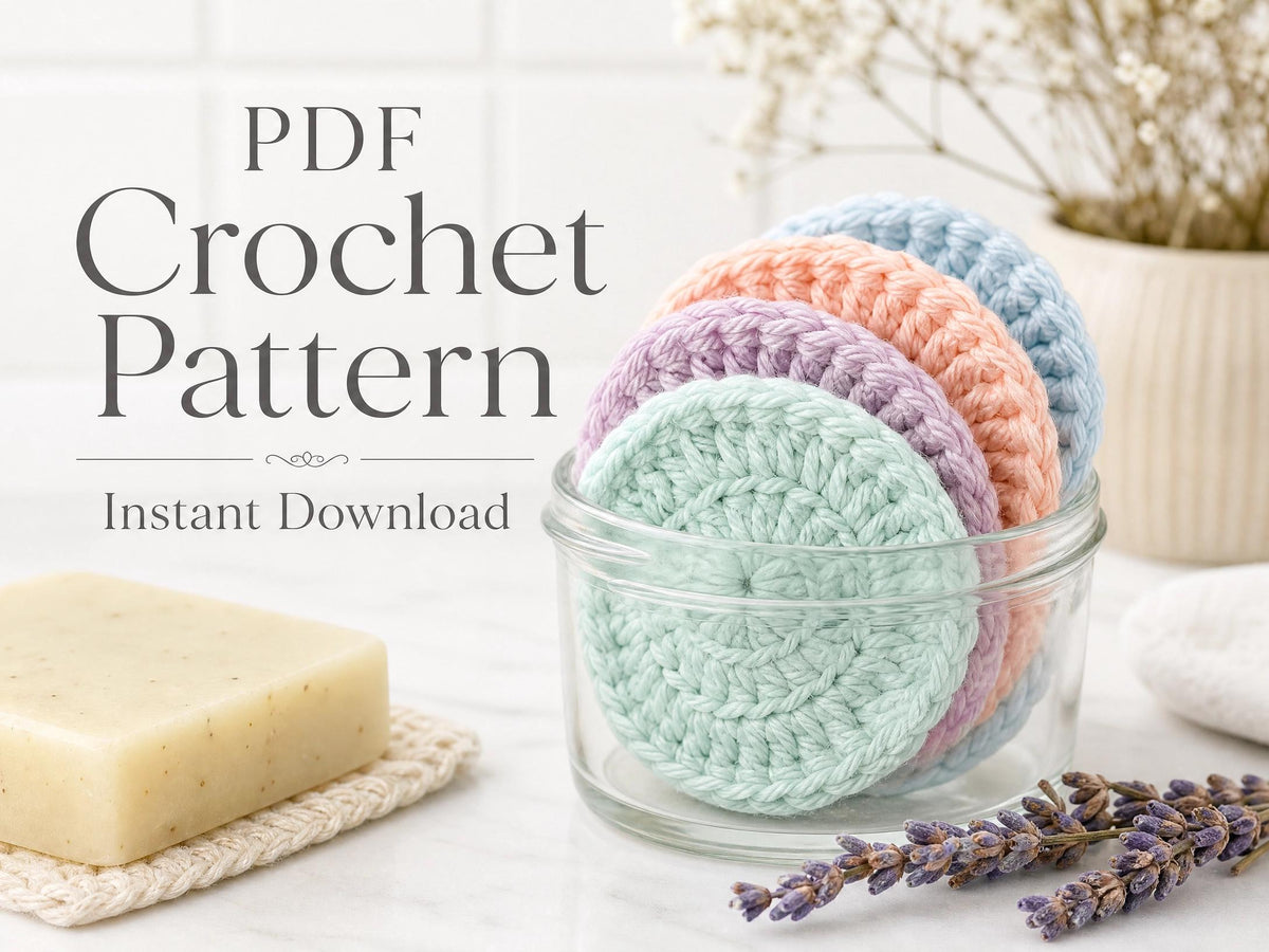 Eco-Friendly Crochet Face Scrubbies Pattern - Reusable Cotton Pads - Beginner PDF - Instant Download