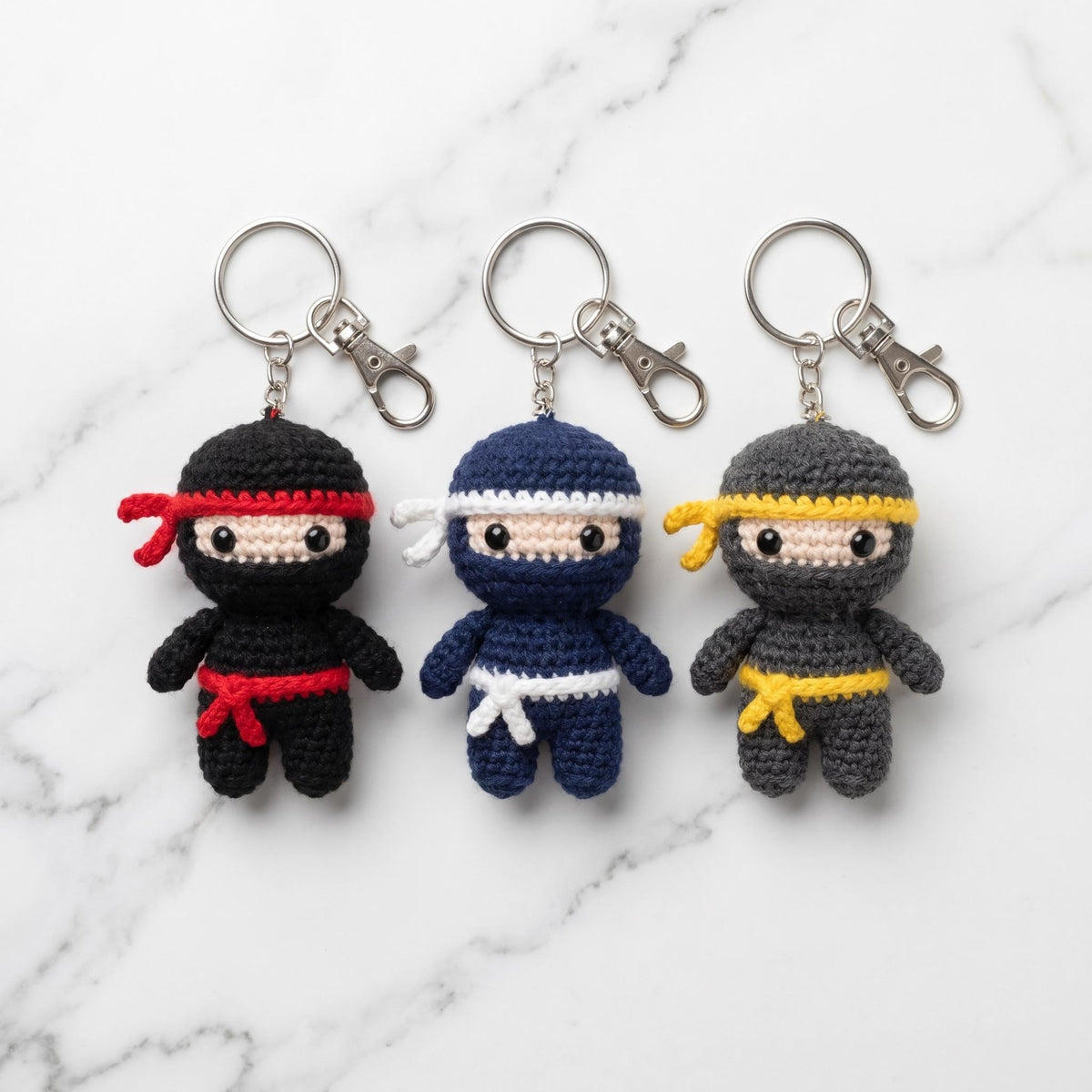 Tiny Ninja Crochet Keychain Pattern – Beginner Amigurumi PDF (Instant Download)