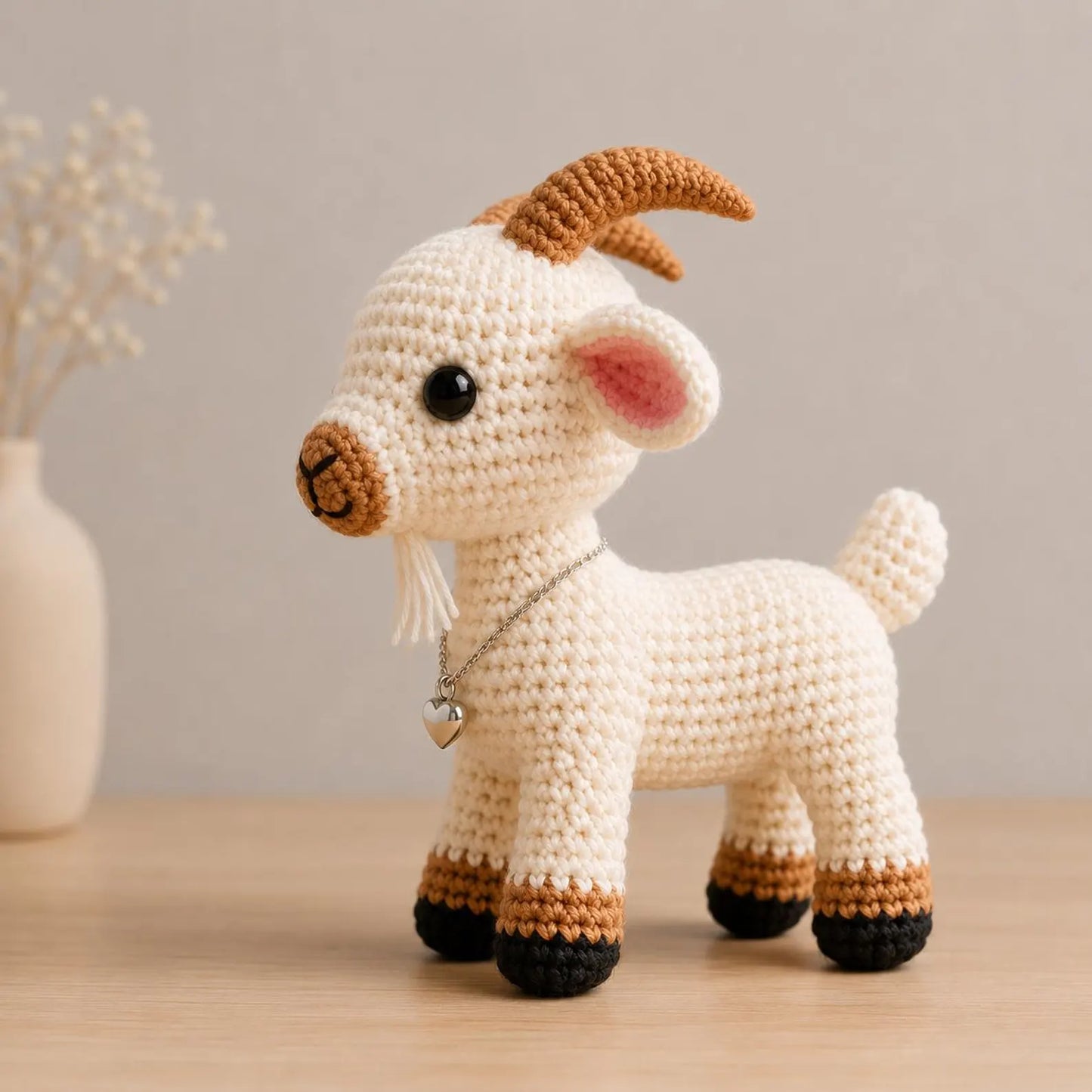Crochet Goat Pattern PDF, Amigurumi Goat Tutorial, Farm Animal Crochet Pattern, Cute Baby Goat Plush, DIY Crochet Toy