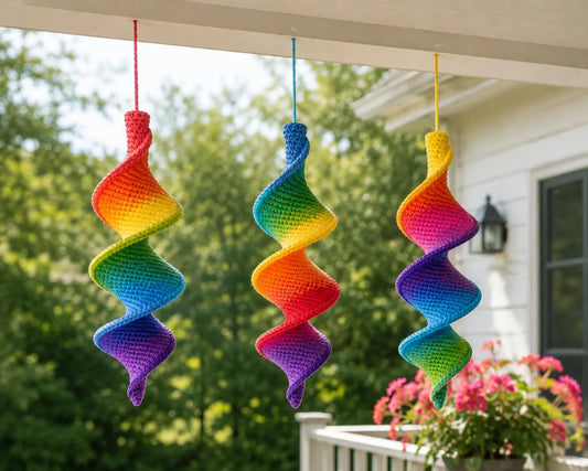 Crochet Spiral Hanging Decor Pattern PDF, Amigurumi Helix Ornament, Modern Crochet Wall Hanging, DNA Twist Crochet Pattern, Wind Spinner Pdf