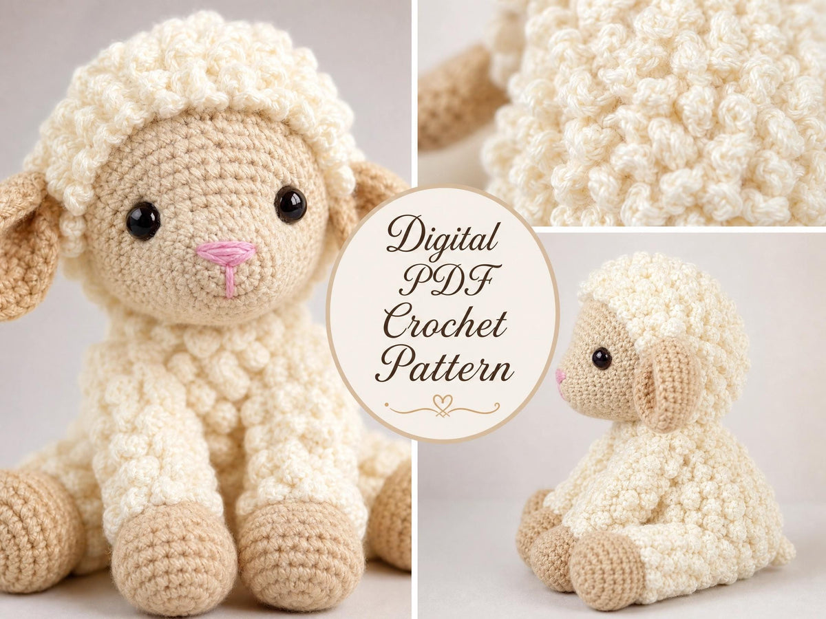 Amigurumi Lamb Crochet Pattern | Beginner-Friendly PDF | Easy Stuffed Animal Toy | Instant Download