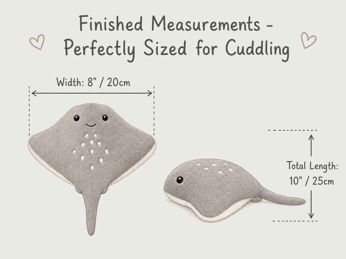 Crochet Stingray Pattern, Beginner Amigurumi Manta Ray PDF (Instant Download)
