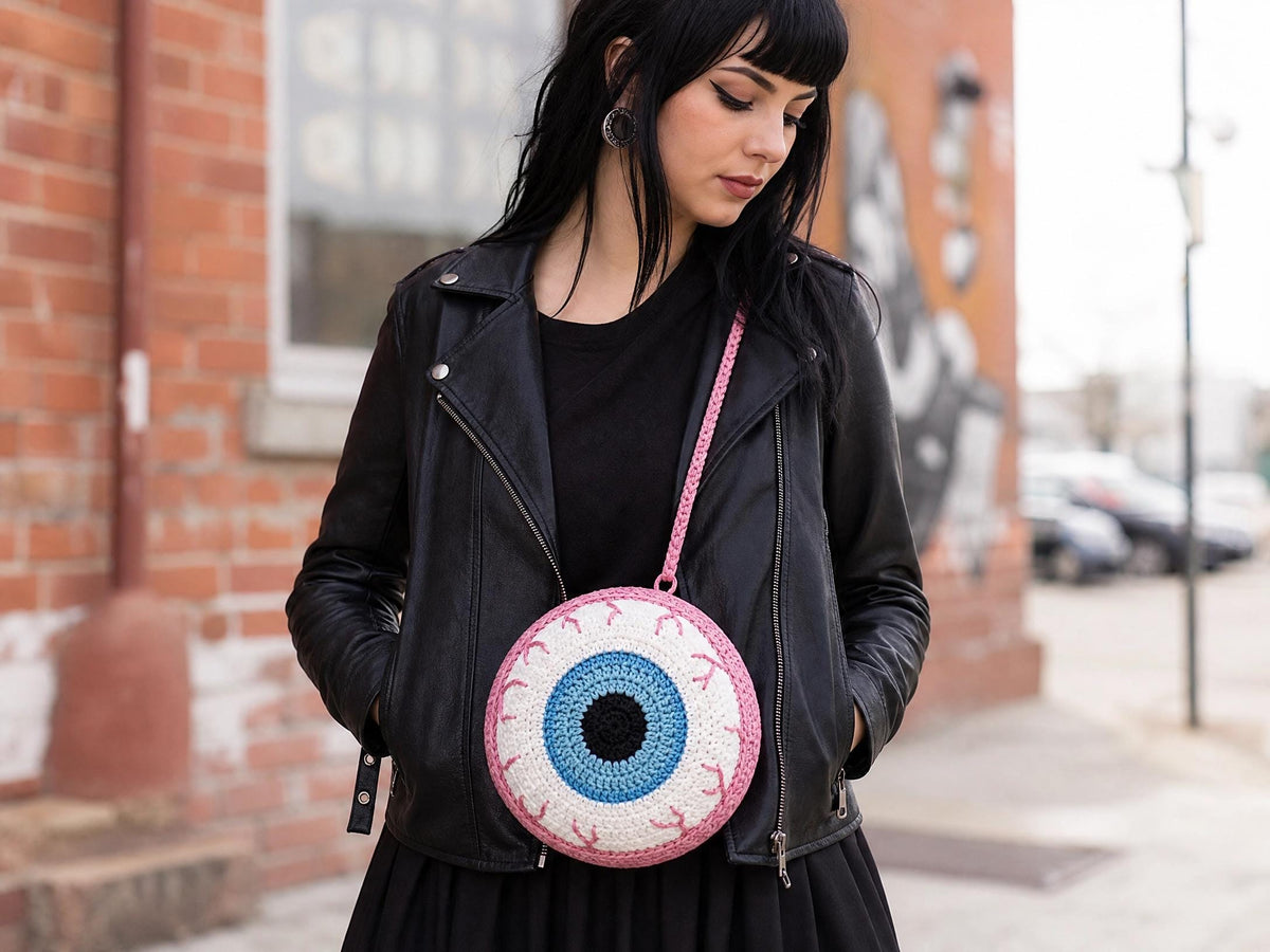 Eyeball Crossbody Bag Crochet Pattern | Beginner-Friendly Amigurumi Style | Spooky Halloween Accessory PDF