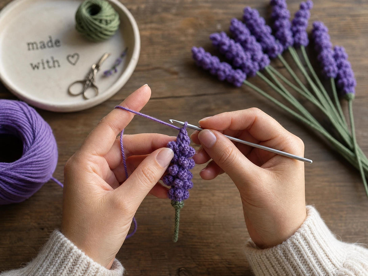 Crochet Potted Lavender Pattern | Amigurumi Flower PDF Tutorial (Beginner Friendly)