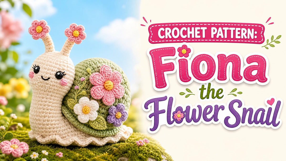 Fiona Flower Snail Amigurumi Crochet Pattern – Beginner Whimsical Garden Toy (PDF Download)