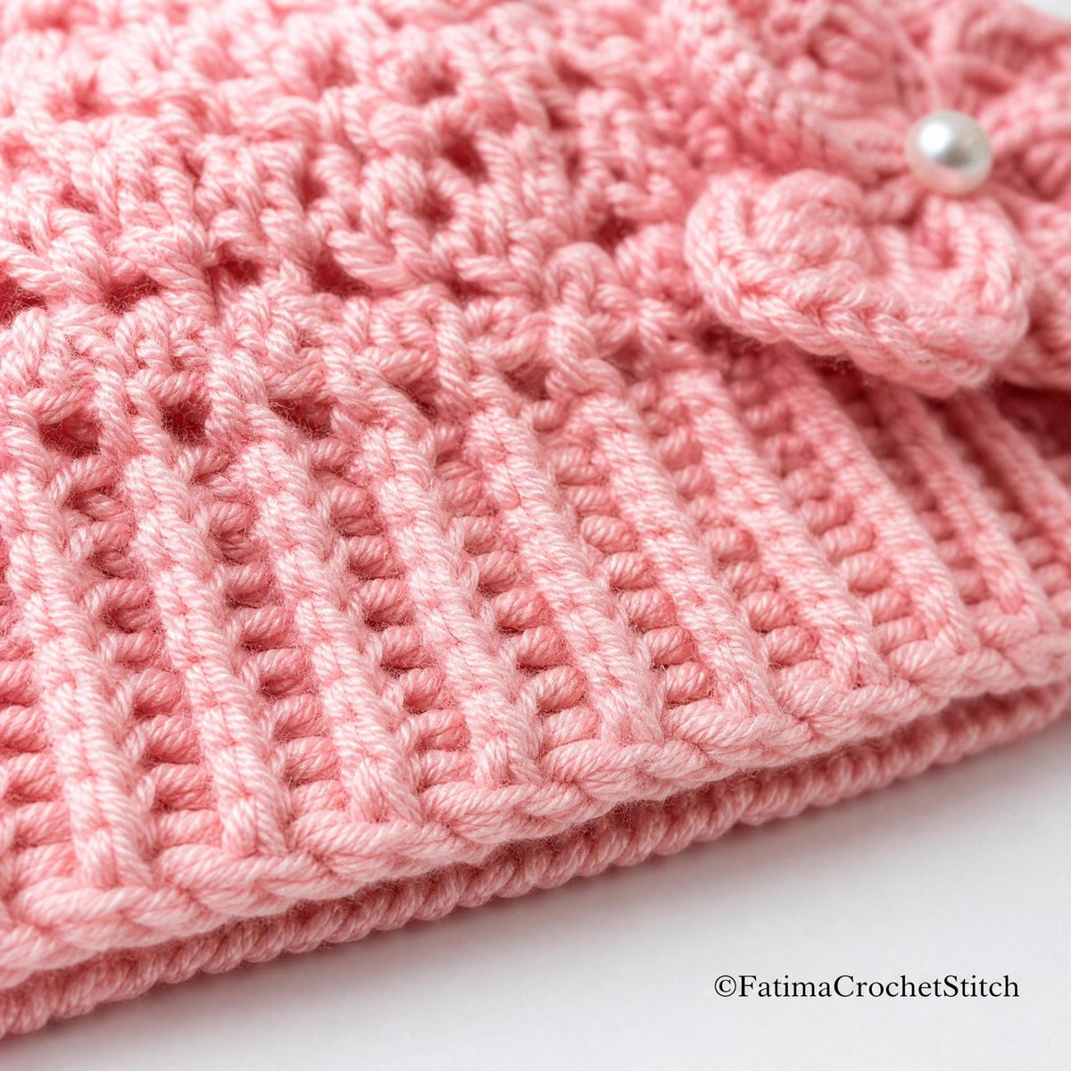 Crochet Baby Beanie Pattern | Mini Bean Stitch, Newborn to 6 Months (PDF Download)