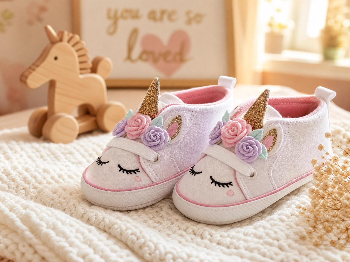 Unicorn Baby Sneakers Crochet Pattern – Amigurumi Style Booties (Newborn-12 Months) (PDF Download)