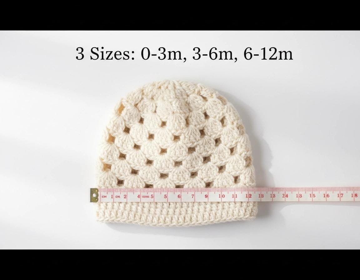 Baby Beanie Crochet Pattern | Moss Stitch Hat, Beginner Friendly (PDF Download)