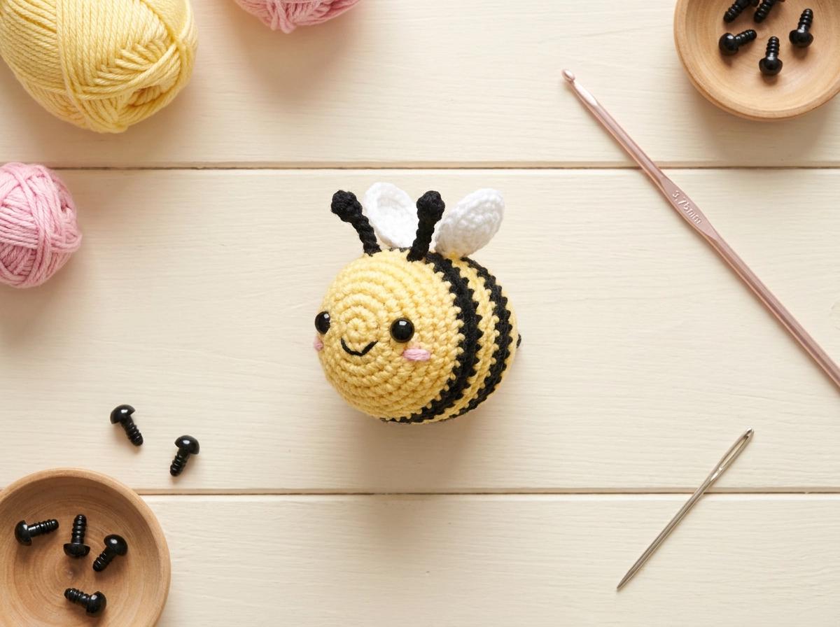 Mini Bee Crochet Pattern | Beginner Friendly Amigurumi PDF (Digital Download)