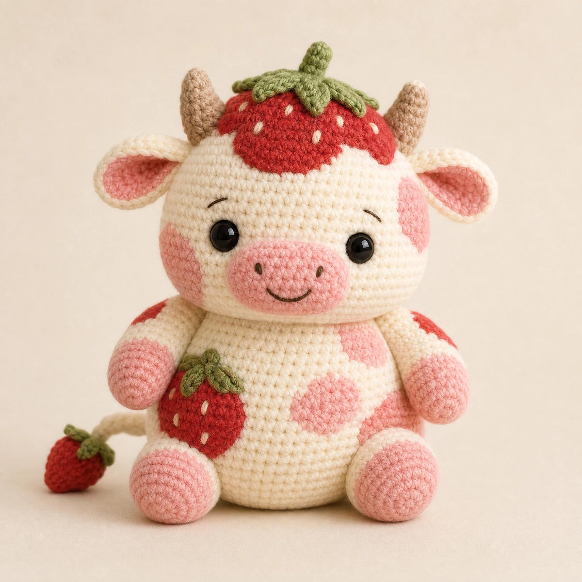 Strawberry Cow Crochet Pattern PDF — Beginner-Friendly Amigurumi Tutorial