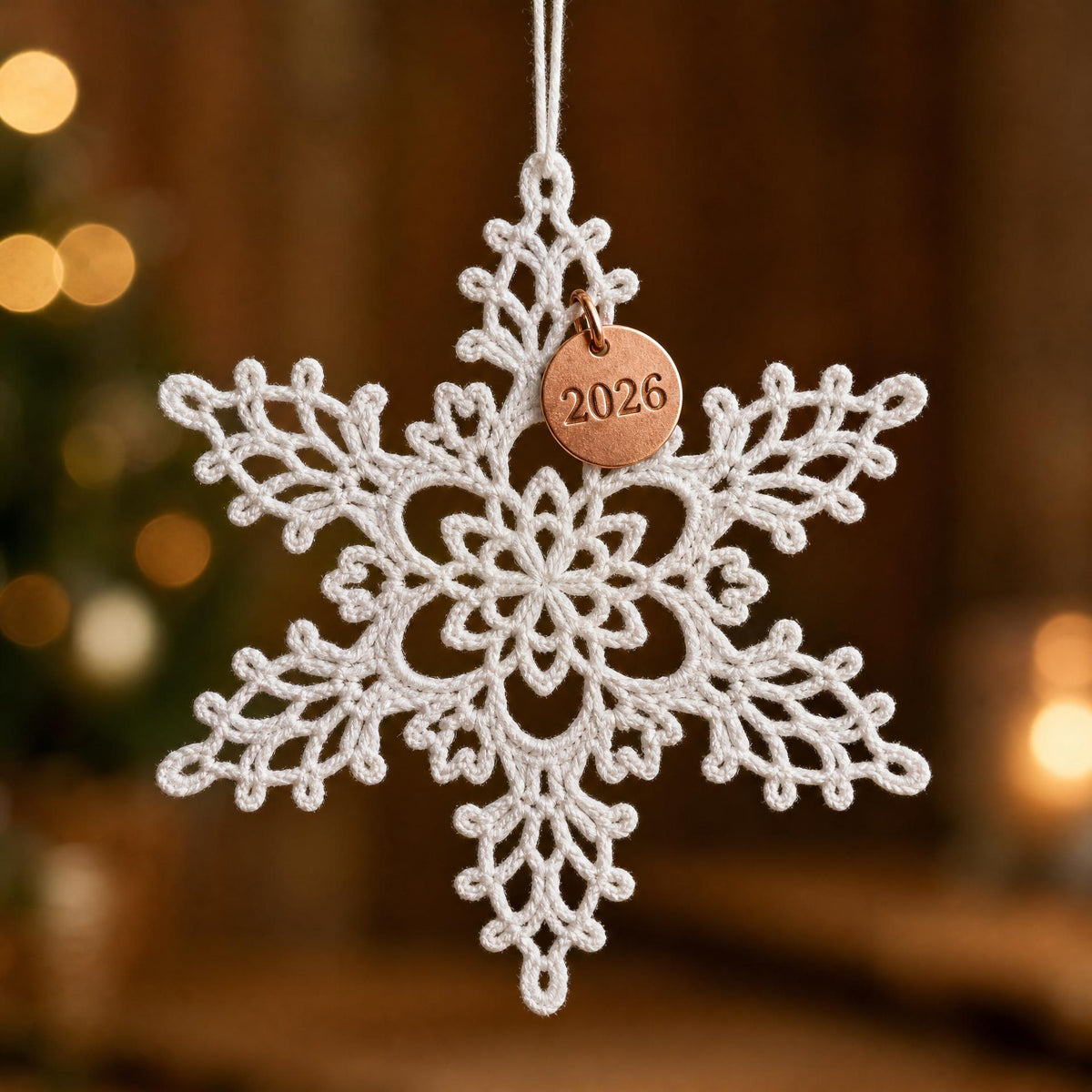Winter Star Snowflake Crochet Pattern | Beginner Lace Ornament Tutorial (PDF Download)