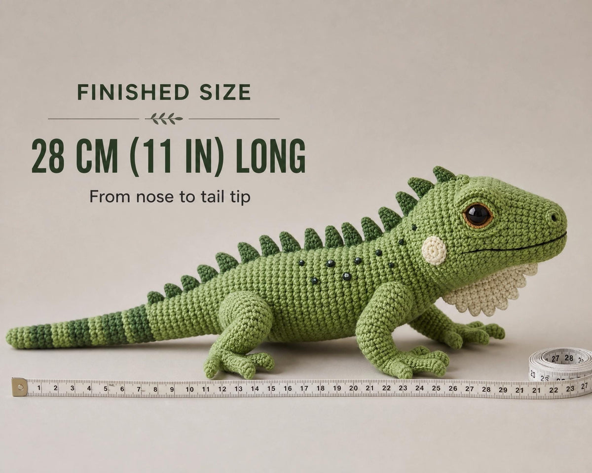 Realistic Iguana Amigurumi Crochet Pattern – Intermediate Animal PDF (Instant Download)