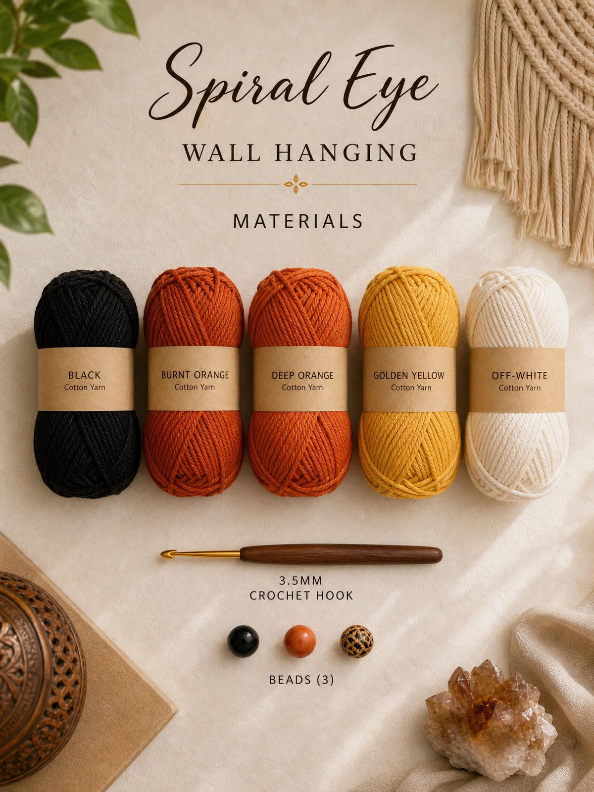 Crochet Spiral Eye Wall Hanging | Boho Evil Eye Decor (PDF Pattern)