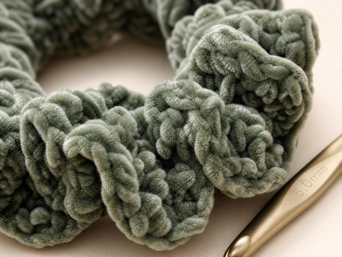 Chunky Velvet Crochet Scrunchie Pattern | Beginner Friendly PDF (Digital Download)