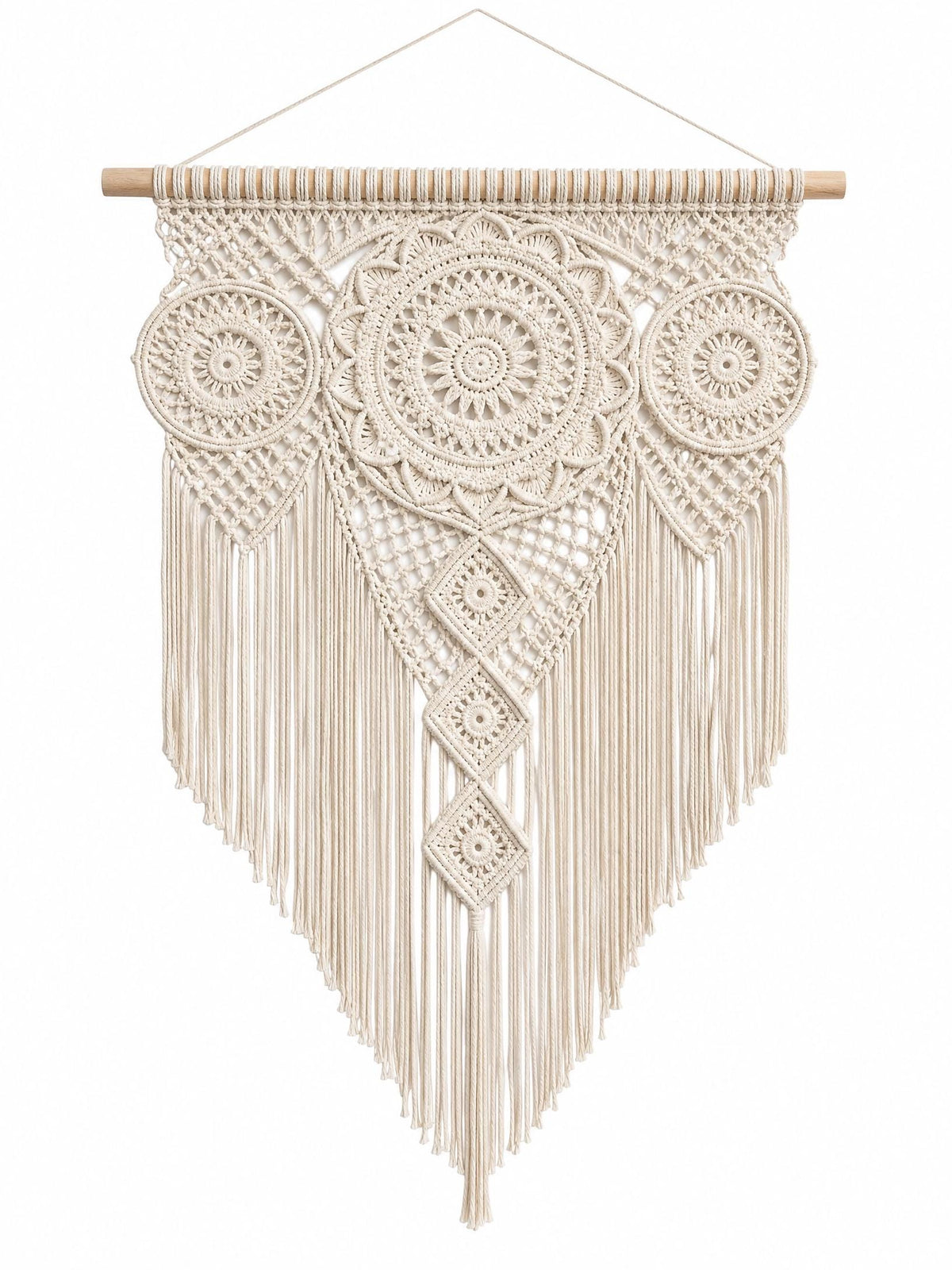 Boho Crochet Wall Hanging Pattern | Beginner Macrame Style Tapestry (Digital PDF)