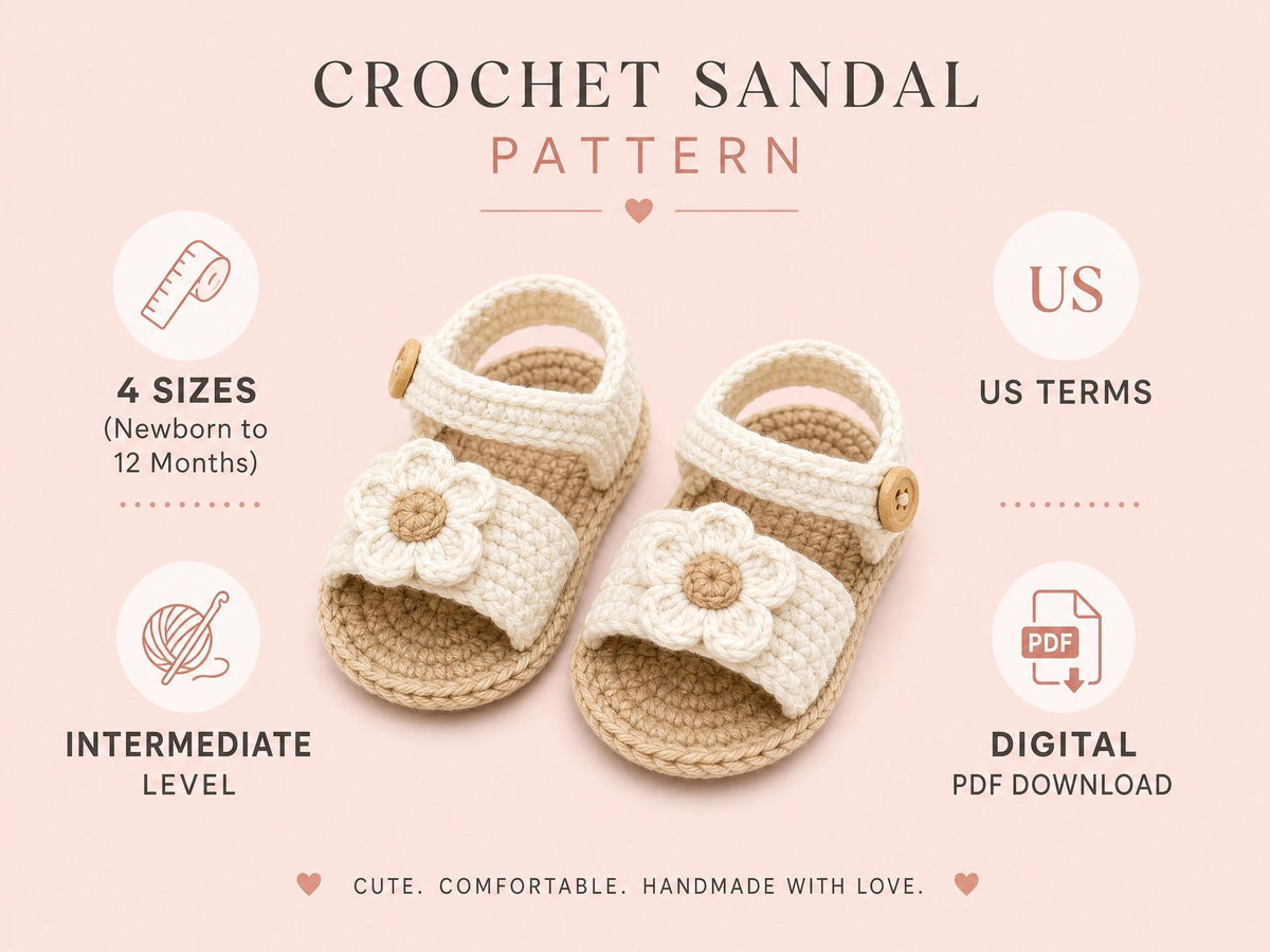 Track Star Sport Sandals Crochet Pattern | Baby Shoes PDF (Intermediate Skill)