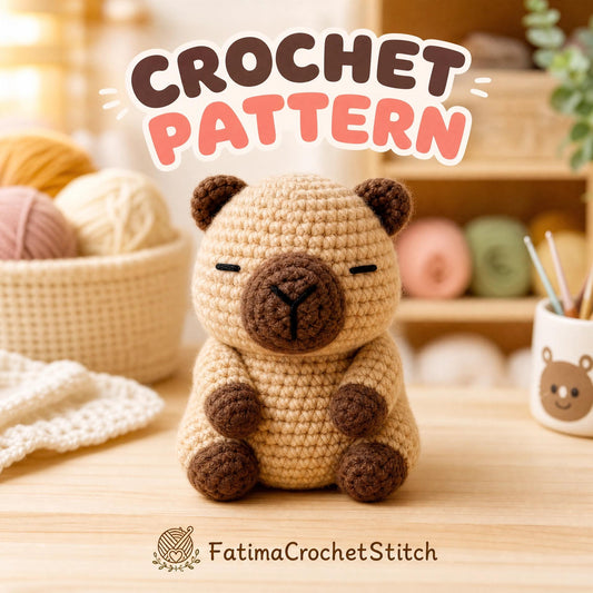 Chubby Capybara Amigurumi Crochet Pattern – Beginner PDF (Digital Download)