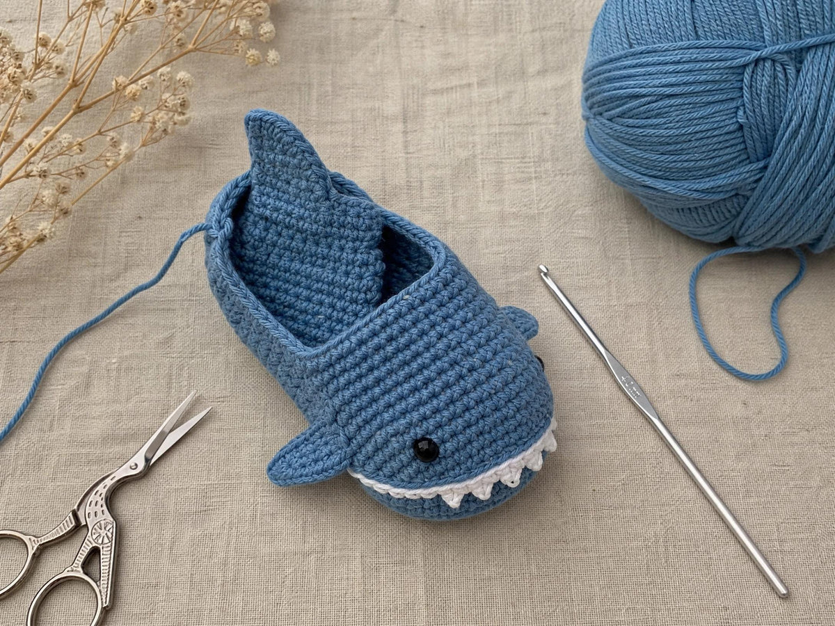 Baby Shark Clogs Crochet Pattern | Beginner Booties, Shark Shoes (Digital PDF Download)