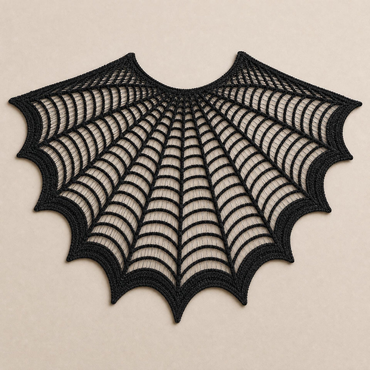 Midnight Web Shawl Crochet Pattern | Gothic Spider Web Lace Wrap (PDF Download)