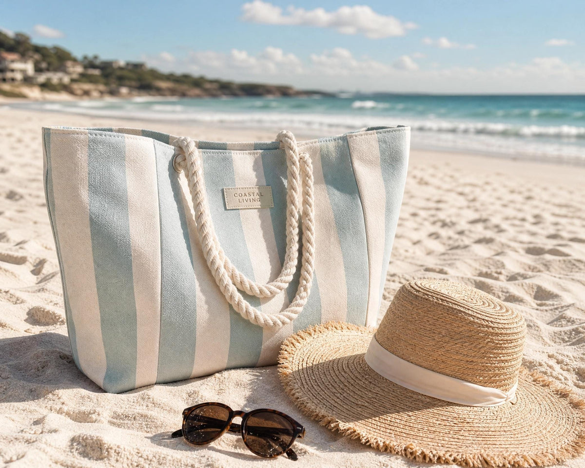 Striped Crochet Beach Tote Bag Pattern, Beginner Friendly Market Bag (PDF)