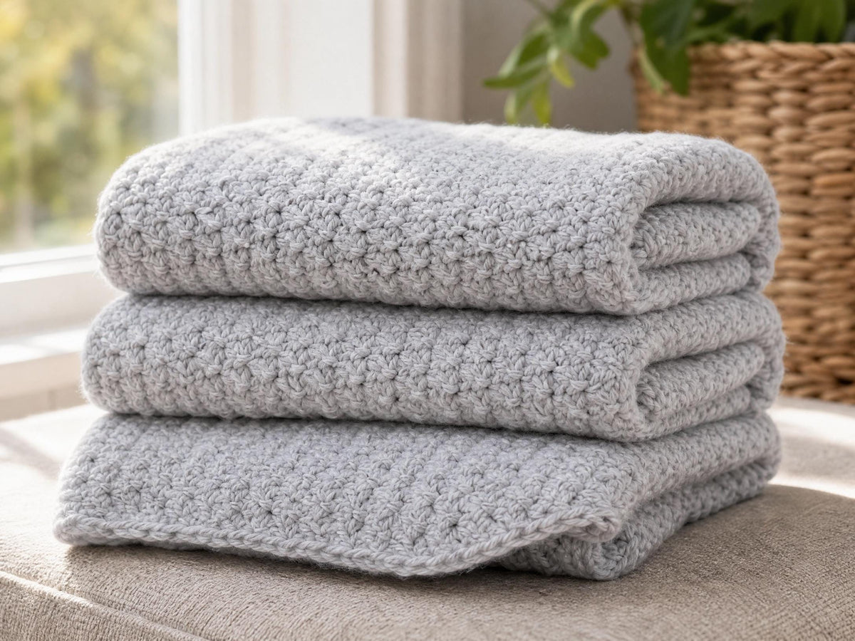 Chunky Moss Stitch Stroller Blanket Crochet Pattern | Beginner Toddler PDF