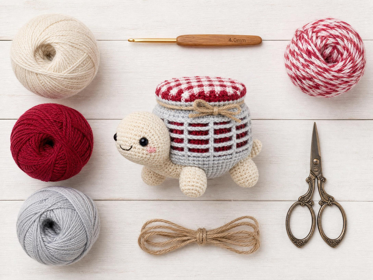 Amigurumi Turtle Crochet Pattern – Jam Jar Design, Beginner Friendly PDF (Digital Download)