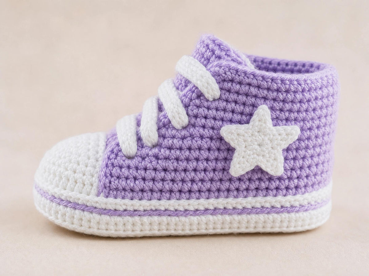 Crochet Baby Booties Pattern | Star Sneakers, Security Blanket Style (PDF Download)