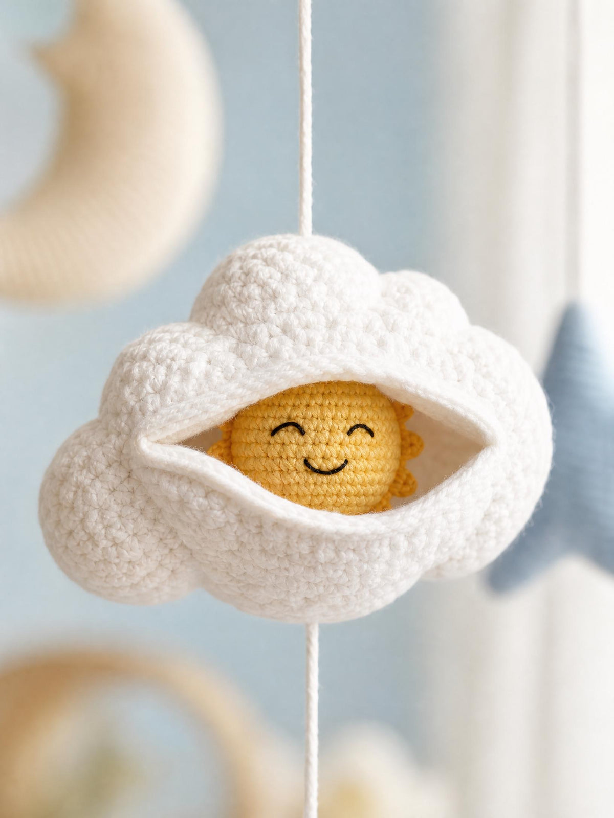 Celestial Crochet Mobile Pattern, Moon Star Cloud Nursery Decor (PDF Download)