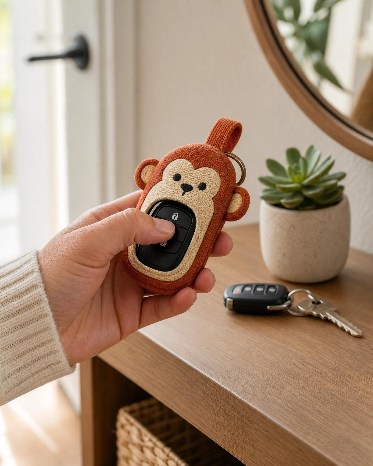 Crochet Penguin Monkey Key Fob Pattern, Animal Car Key Holder Cozy (PDF)
