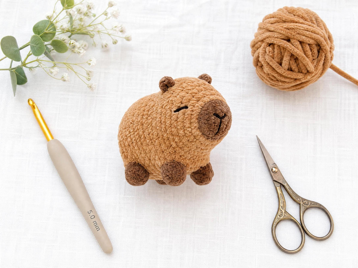 Pocket Capybara Crochet Pattern | No-Sew Amigurumi PDF | Beginner-Friendly Plushie Toy Animal | Instant Download